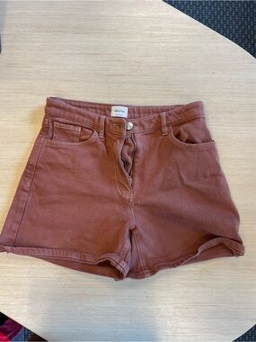 Wilfred Rust-Colored High Waist Jean Shorts